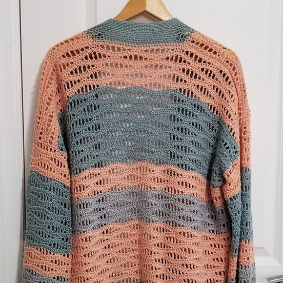 Handmade 100% cotton crochet cardigan - Picture 3 of 4